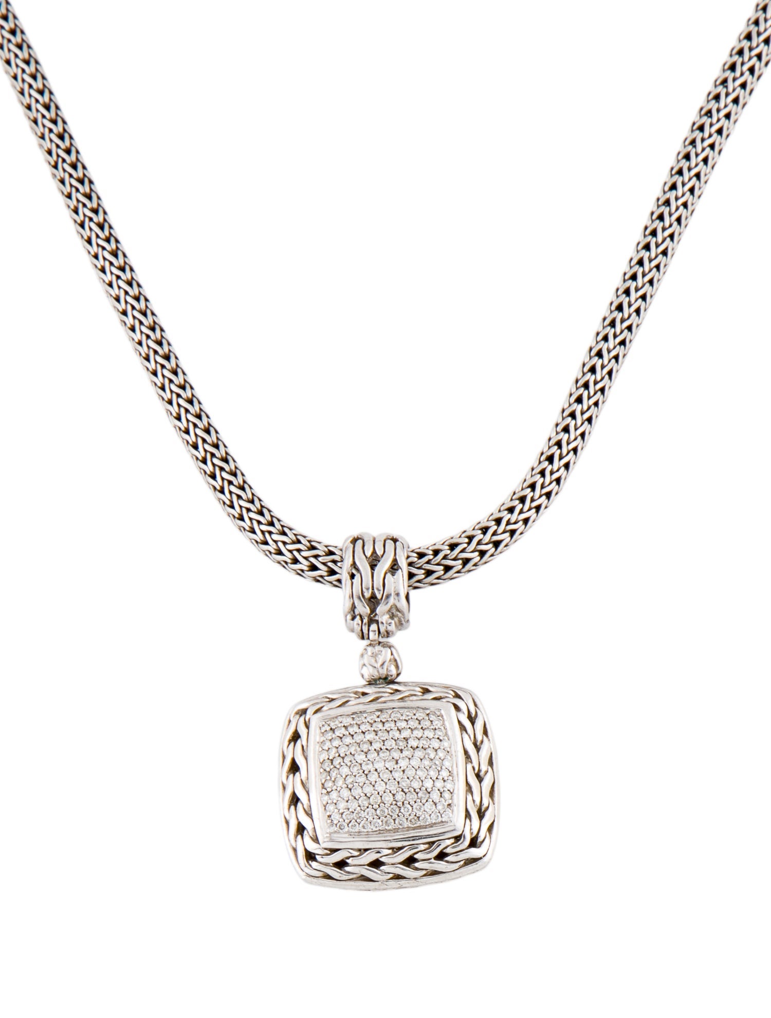 John Hardy Diamond Pavé Classic Chain Pendant Necklace