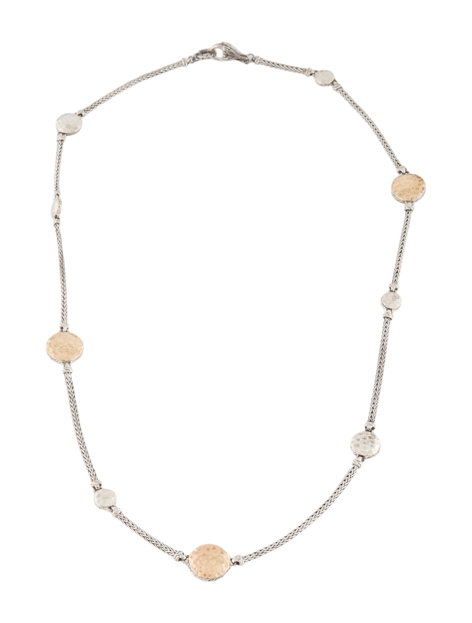 John Hardy Palu Dot Hammered Station Chain Necklace