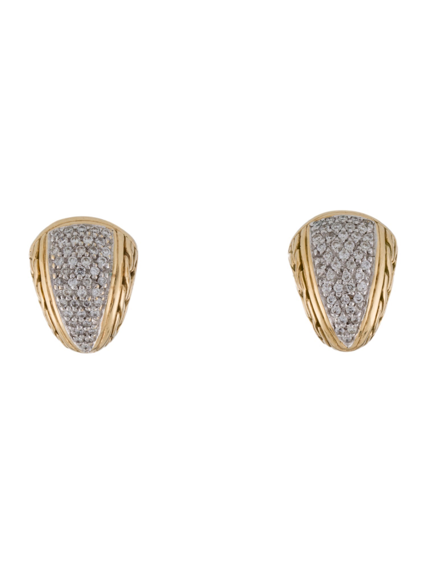 John Hardy 18K Diamond Earclip Earrings
