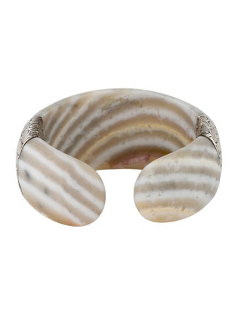 John Hardy Agate Wide Classic Chain Kick Cuff Bracelet