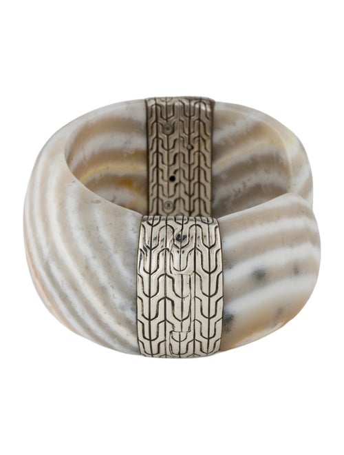John Hardy Agate Wide Classic Chain Kick Cuff Bracelet