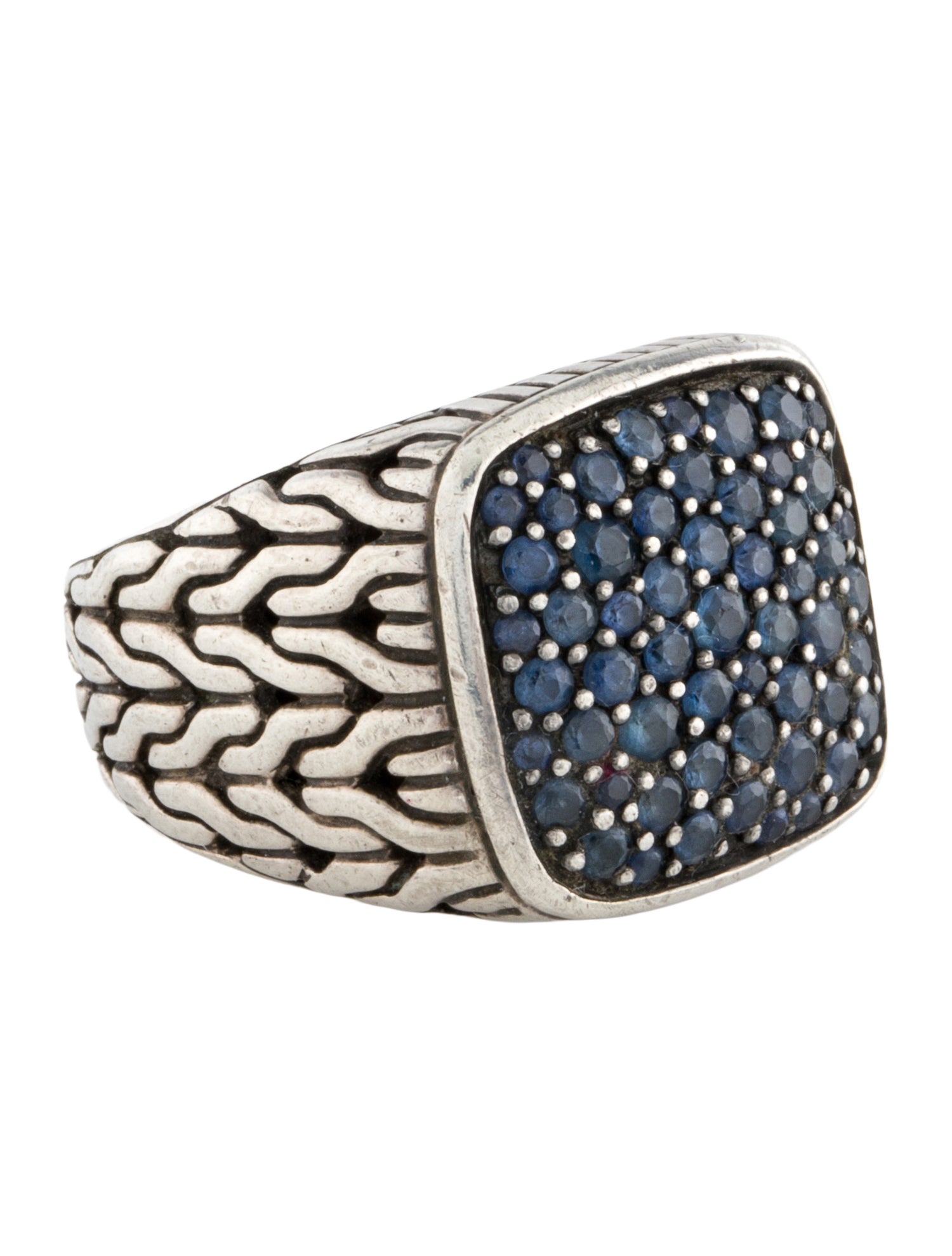 John Hardy Sapphire Classic Chain Signet Ring