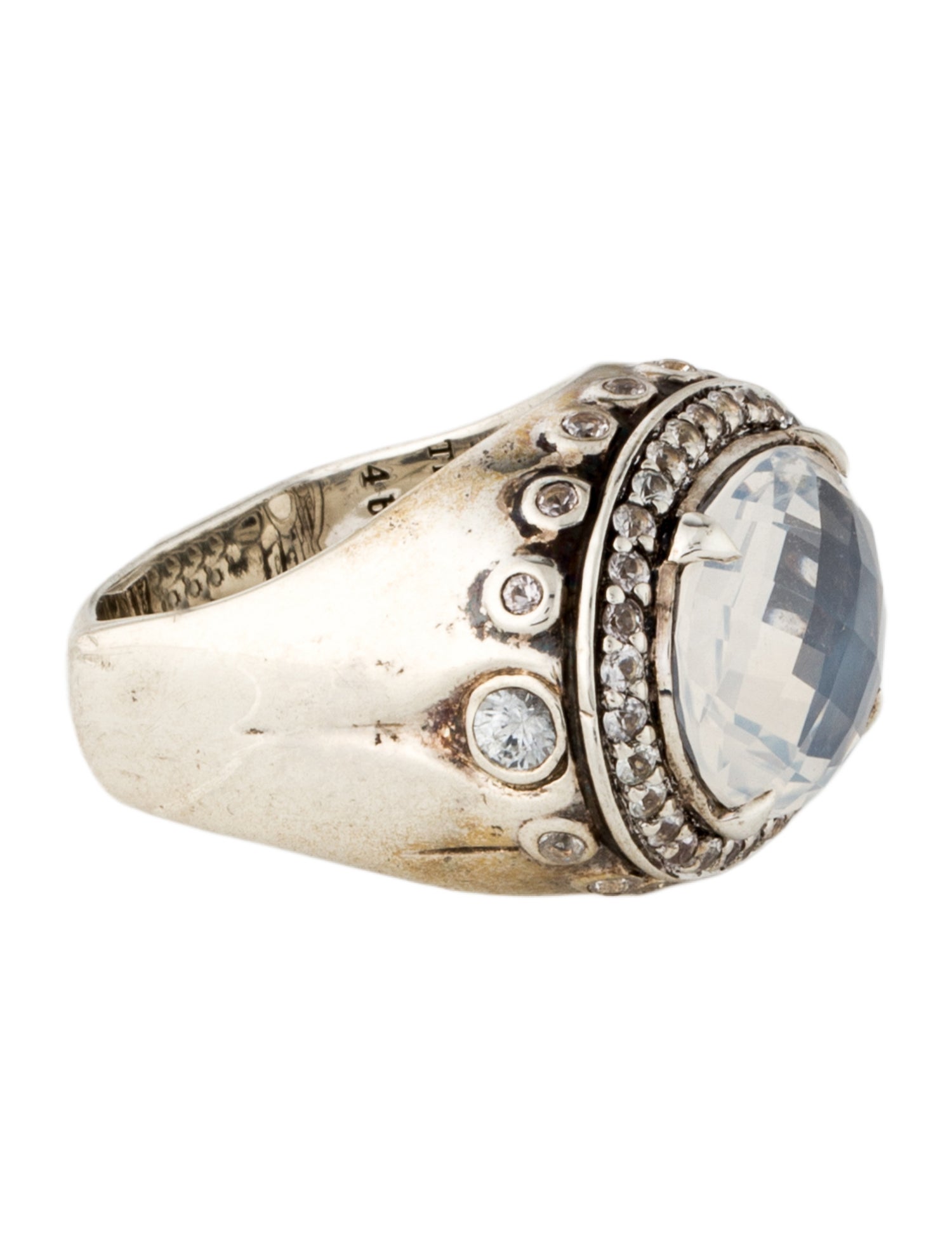 John Hardy Quartz & Sapphire Batu Bamboo Cocktail Ring