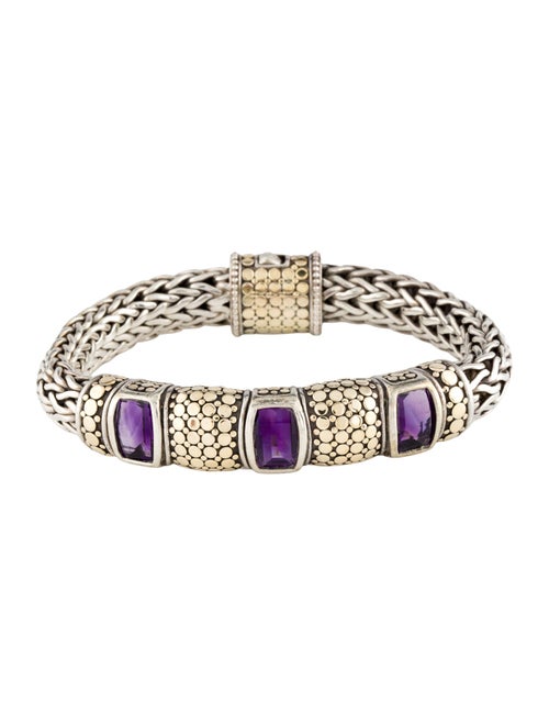 John Hardy Amethyst Dot Station Bracelet