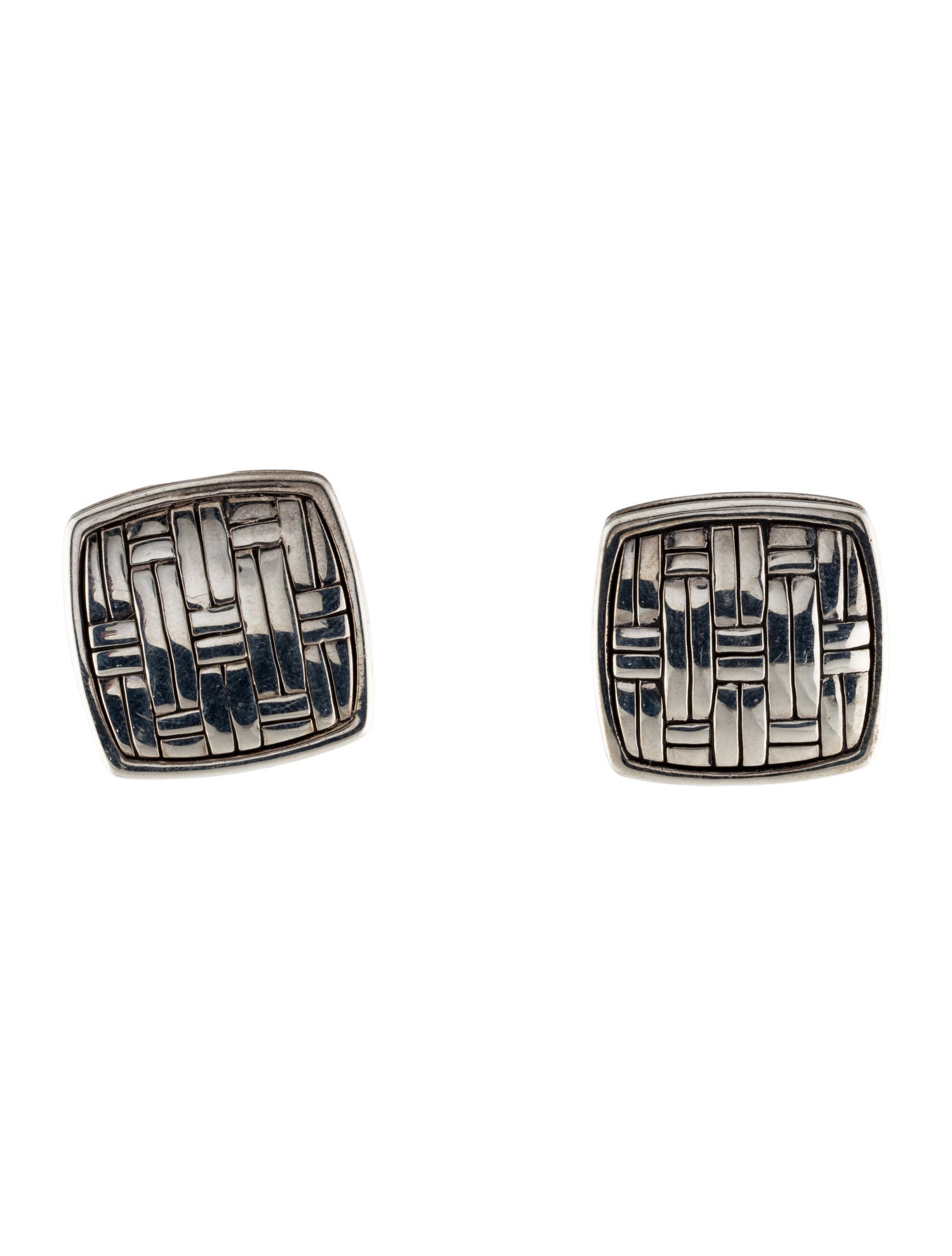 John Hardy Woven Square Earclips