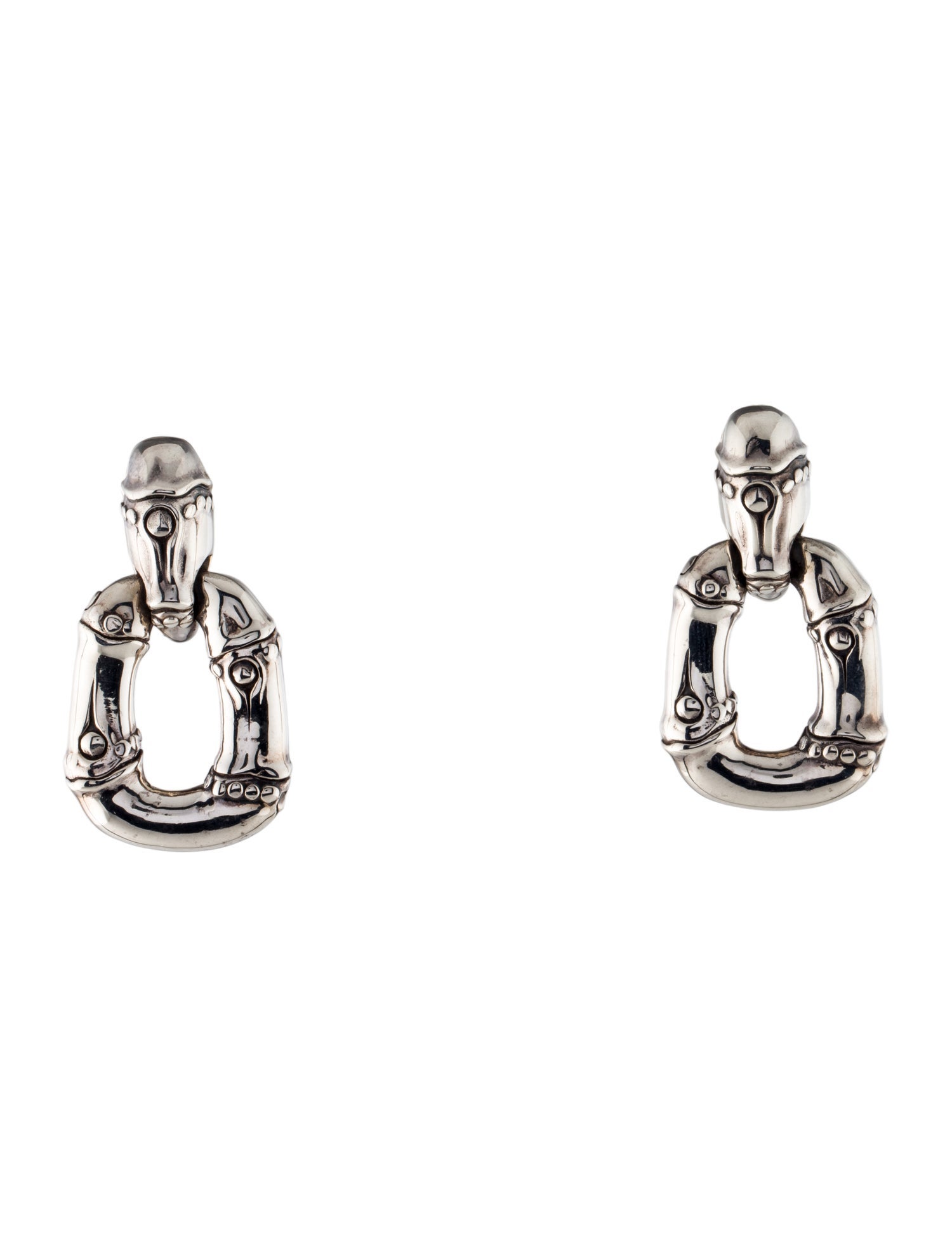 John Hardy Bamboo Door Knocker Earrings