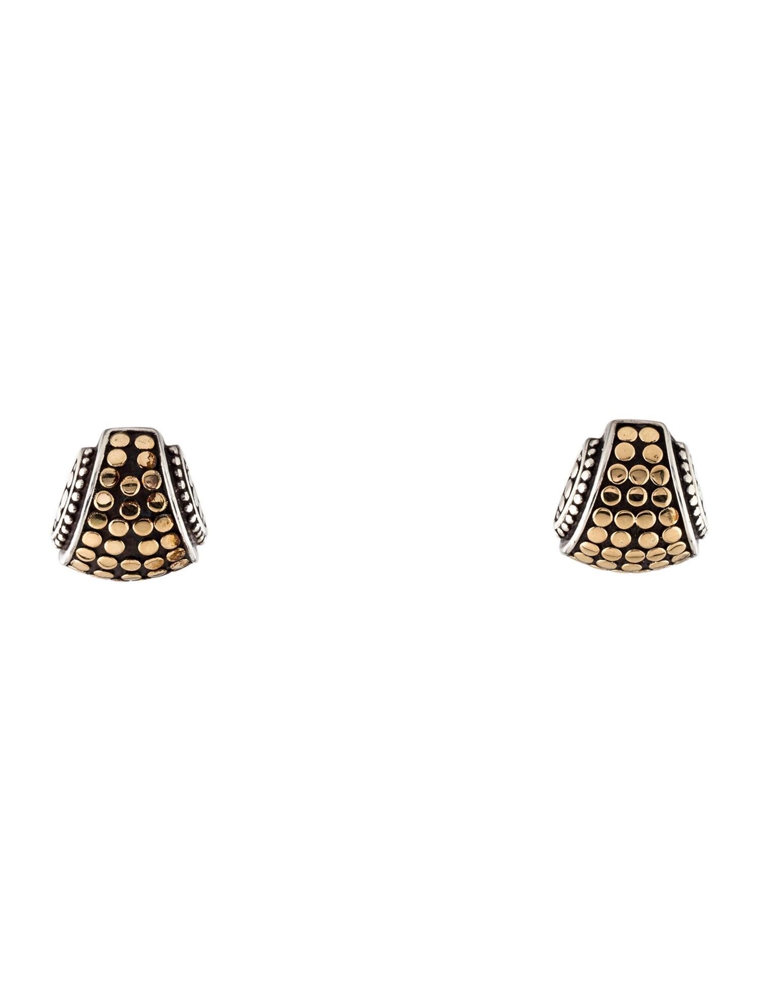 John Hardy Two-Tone Dot Buddha Belly Earclips