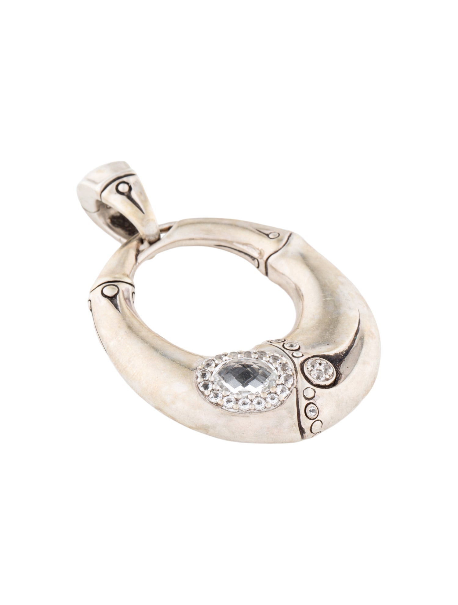 John Hardy Topaz Batu Bamboo Long Enhancer Pendant