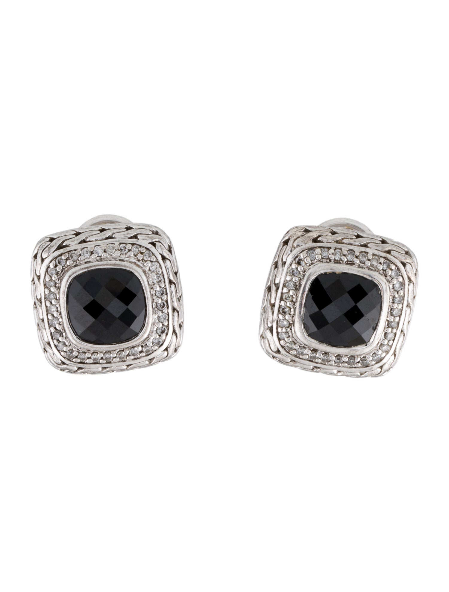 John Hardy Spinel & Diamond Earclips