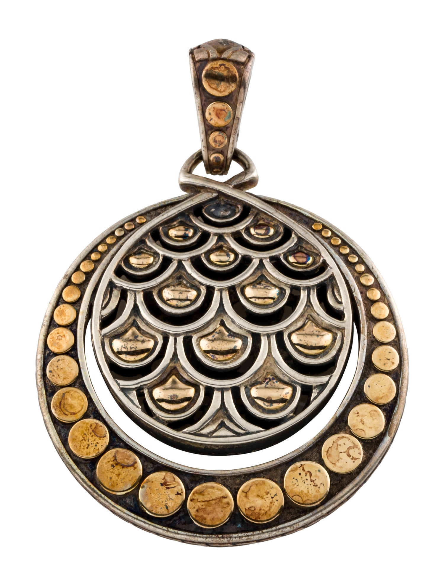 John Hardy Two-Tone Naga Round Pendant