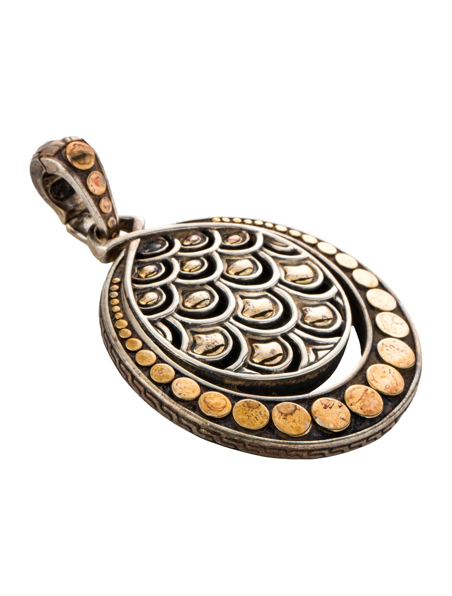 John Hardy Two-Tone Naga Round Pendant
