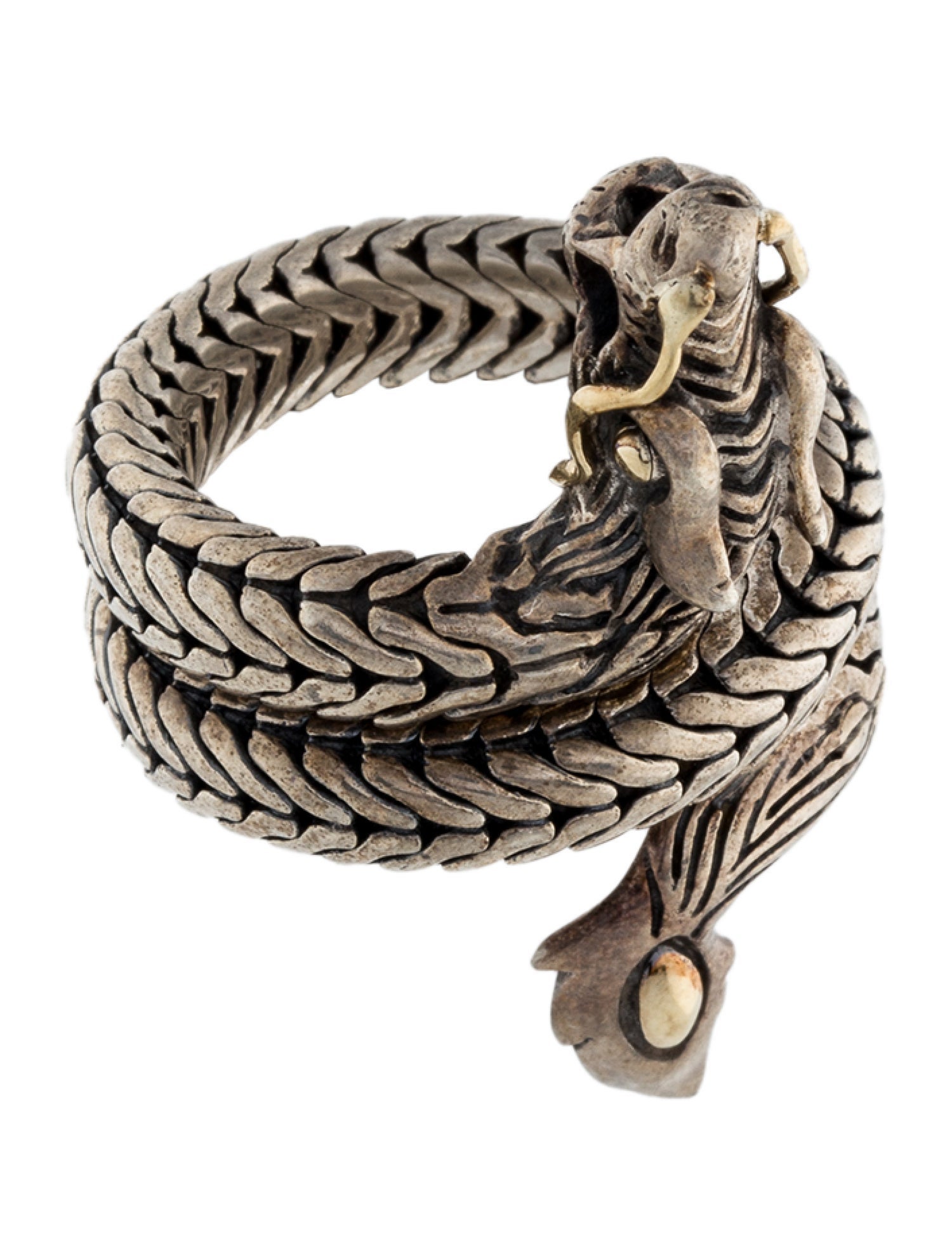 John Hardy Two-Tone Naga Dragon Coil Ring