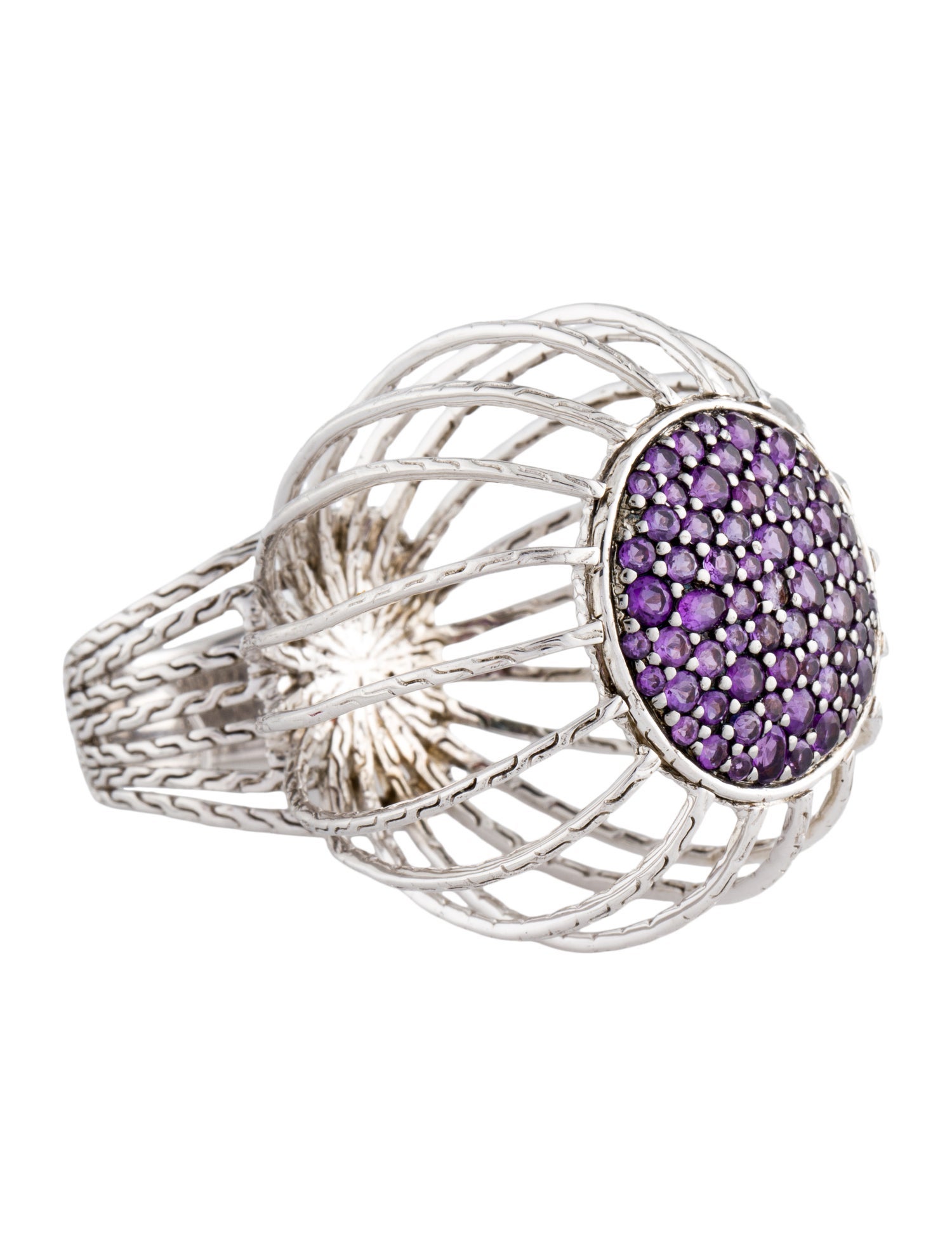 John Hardy Amethyst Sculpture Cocktail Ring