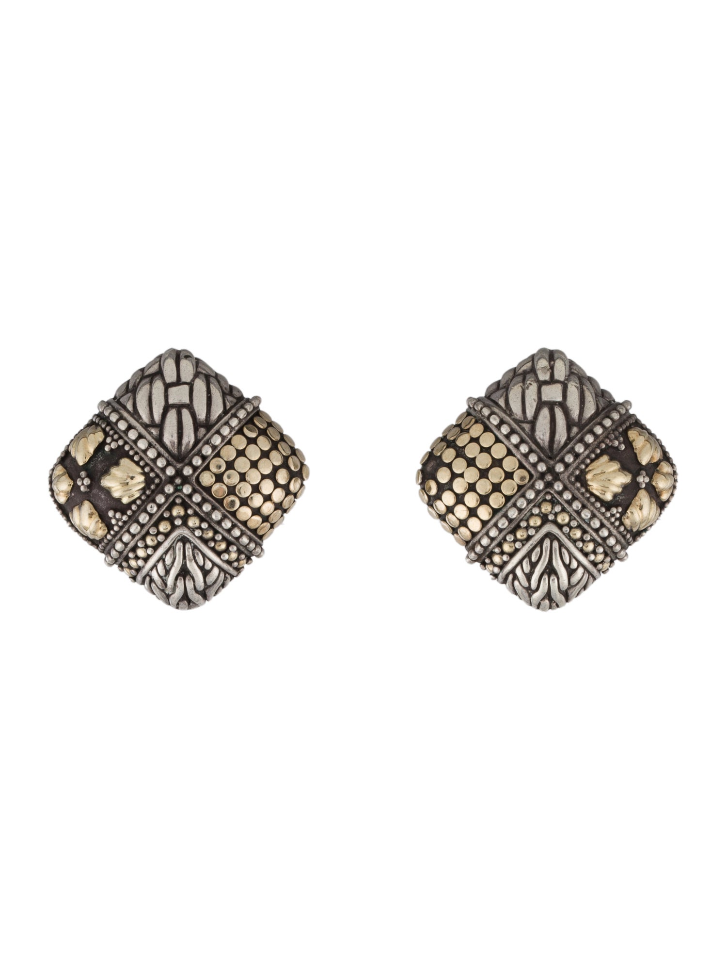 John Hardy Two-Tone Clip-On Earrings