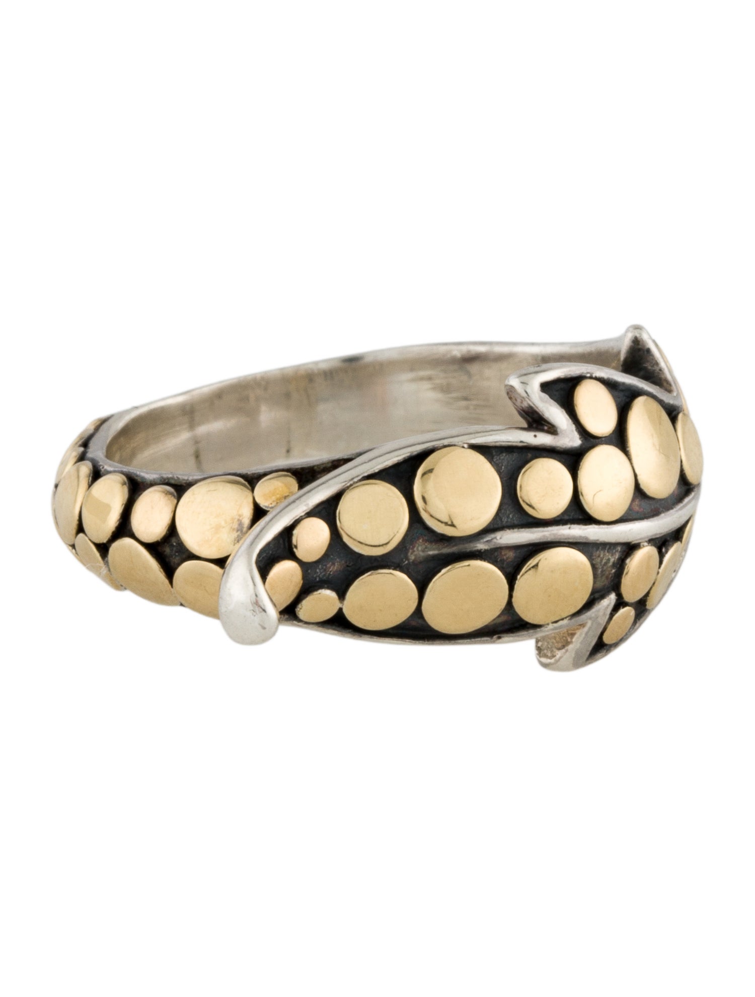 John Hardy Two-Tone Ayu Dot Leaf Band