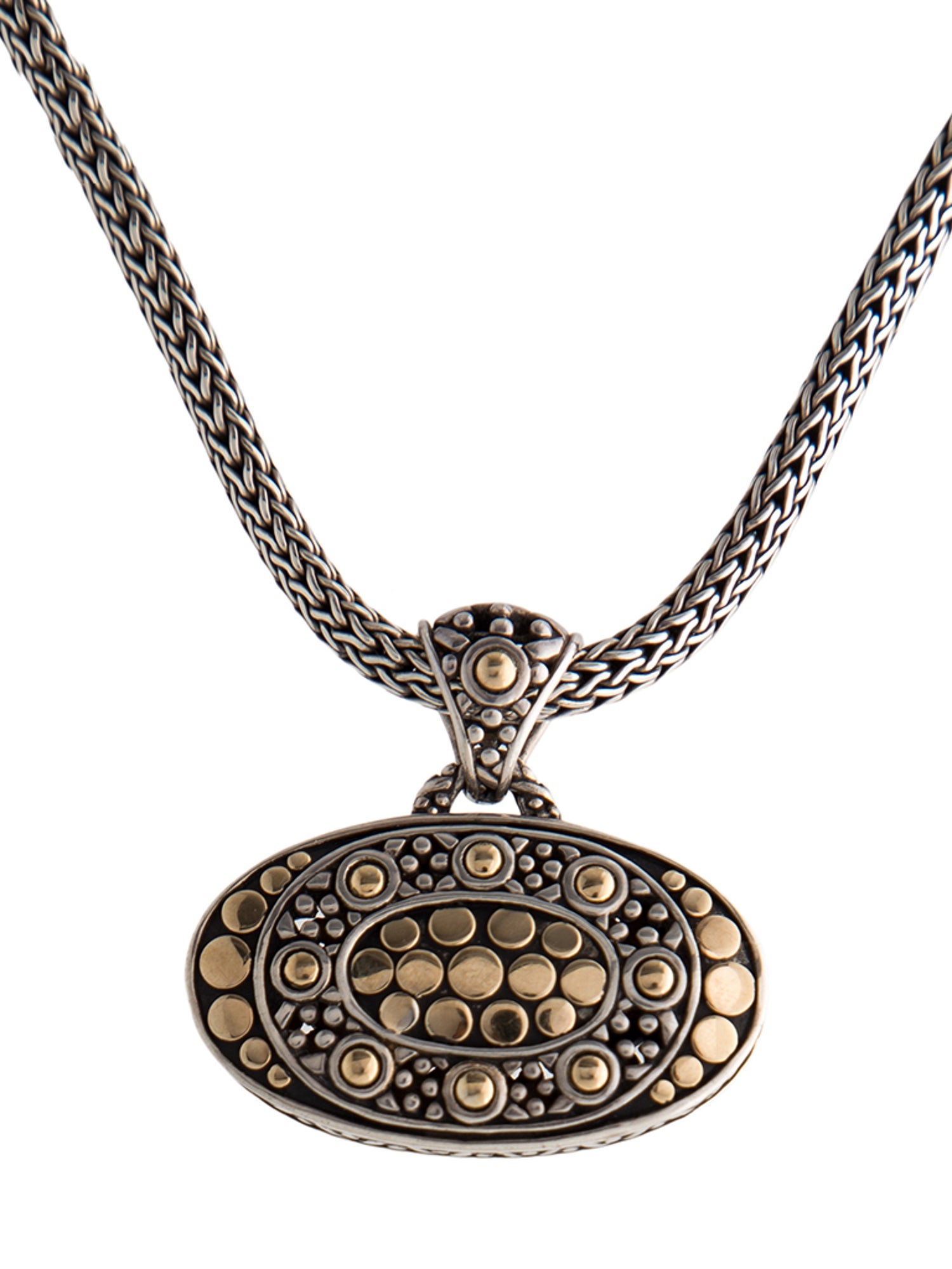 John Hardy Two-Tone Dot Jaisalmer Pendant Necklace