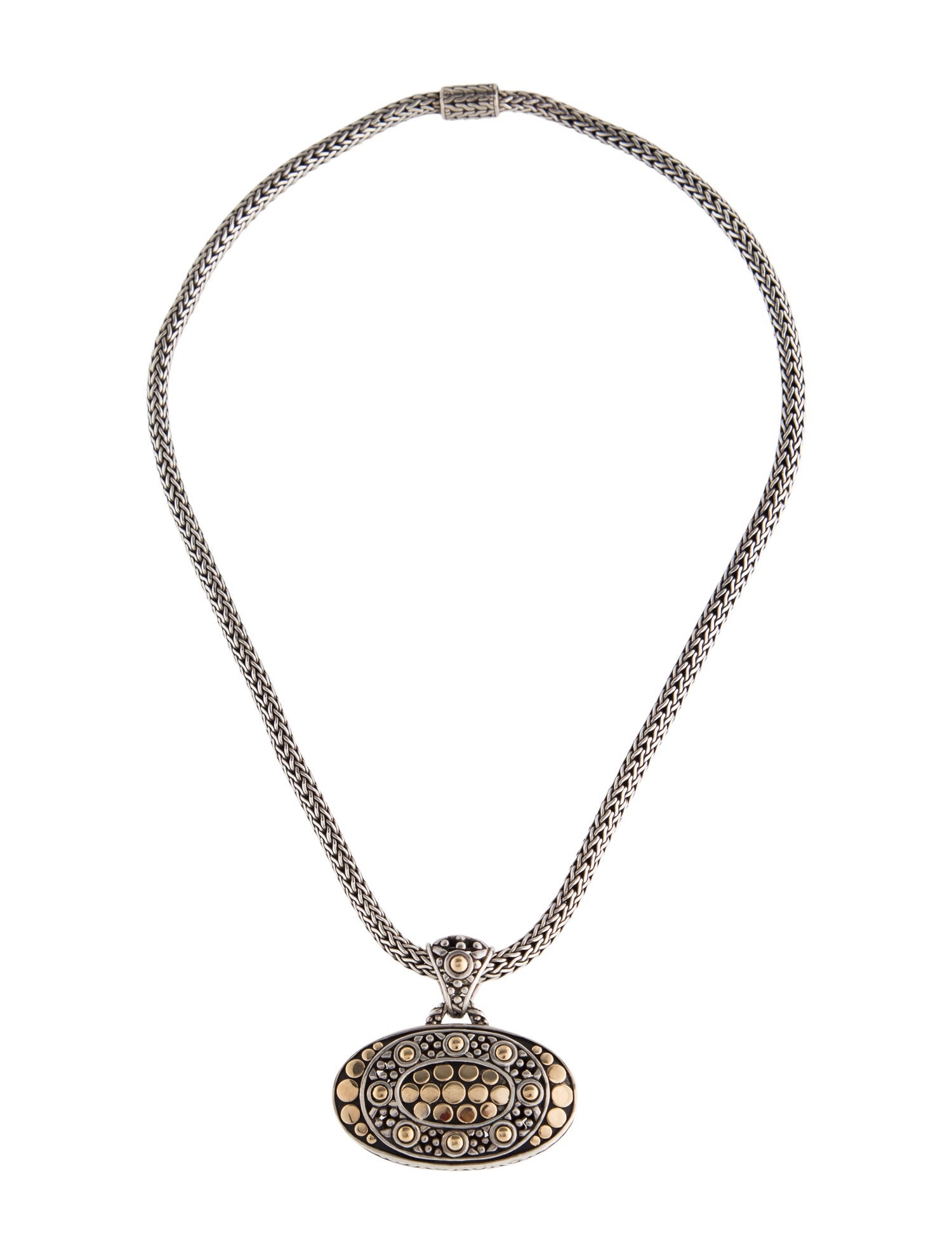 John Hardy Two-Tone Dot Jaisalmer Pendant Necklace
