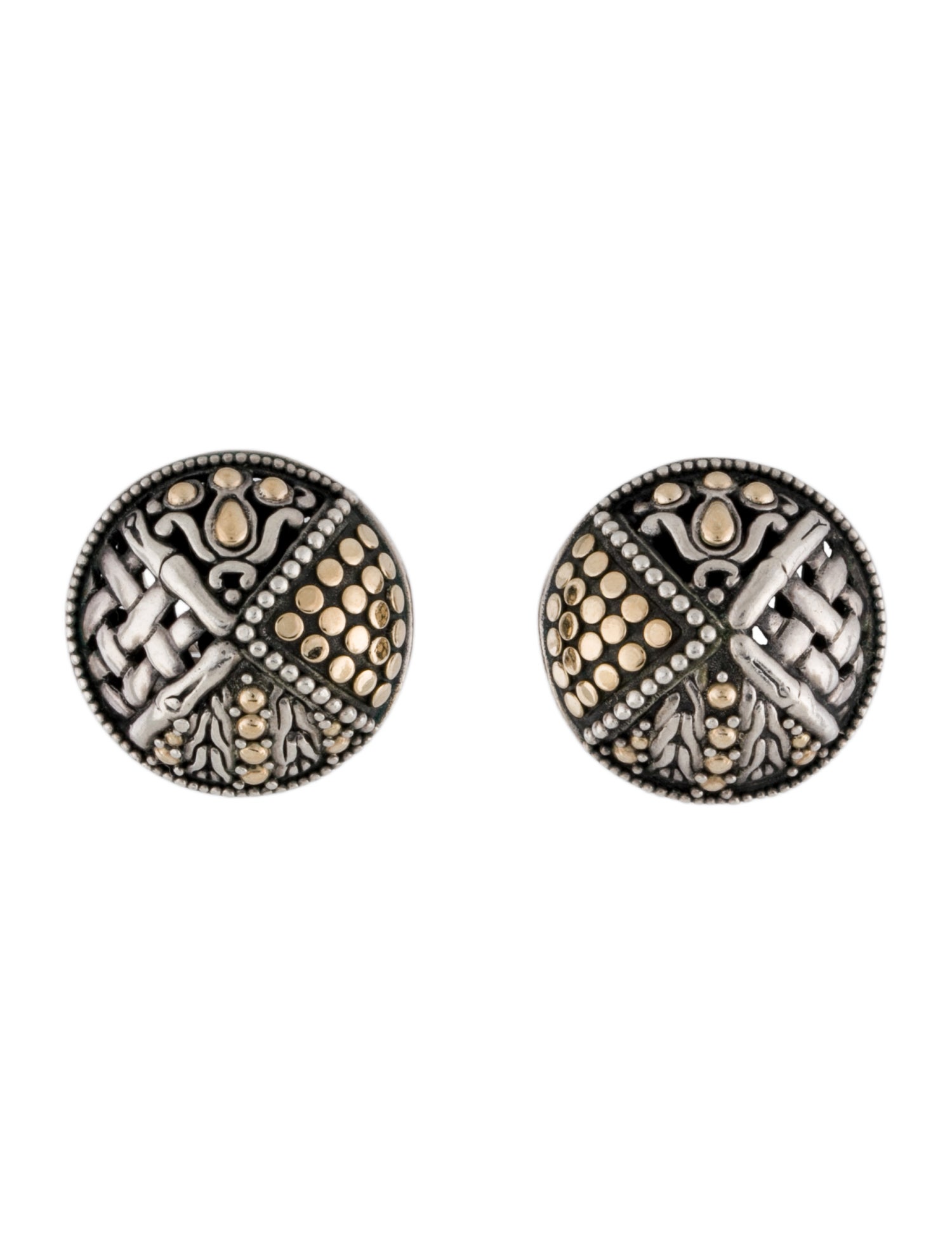 John Hardy Mixed Media Circle Earclips