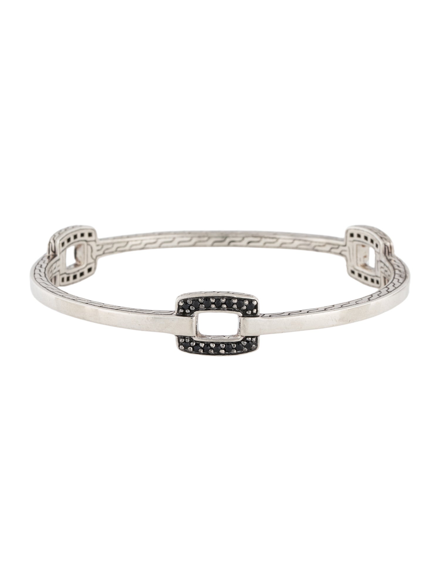 John Hardy Black Spinel Bangle Station Bracelet