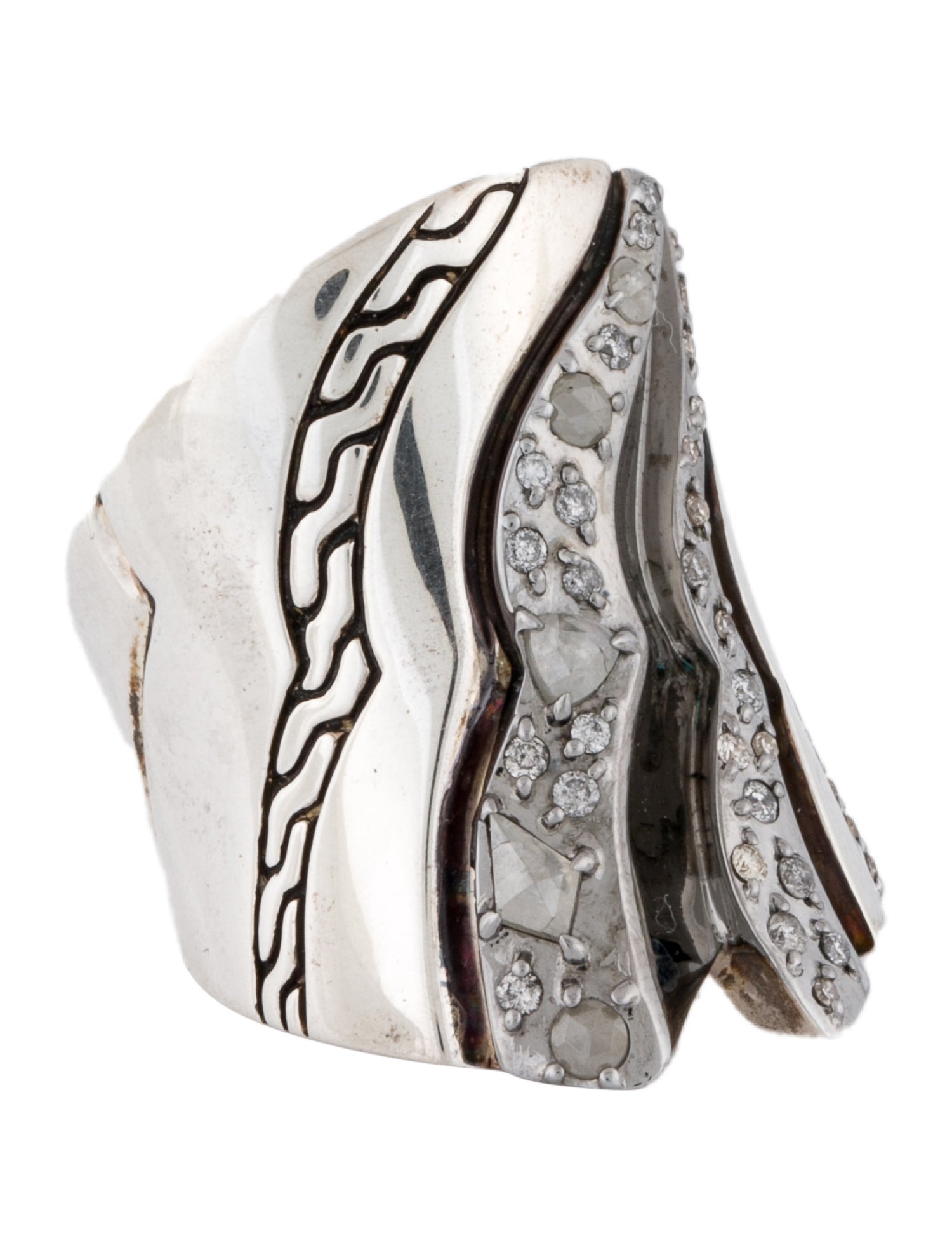 John Hardy Diamond Lahar Saddle Ring