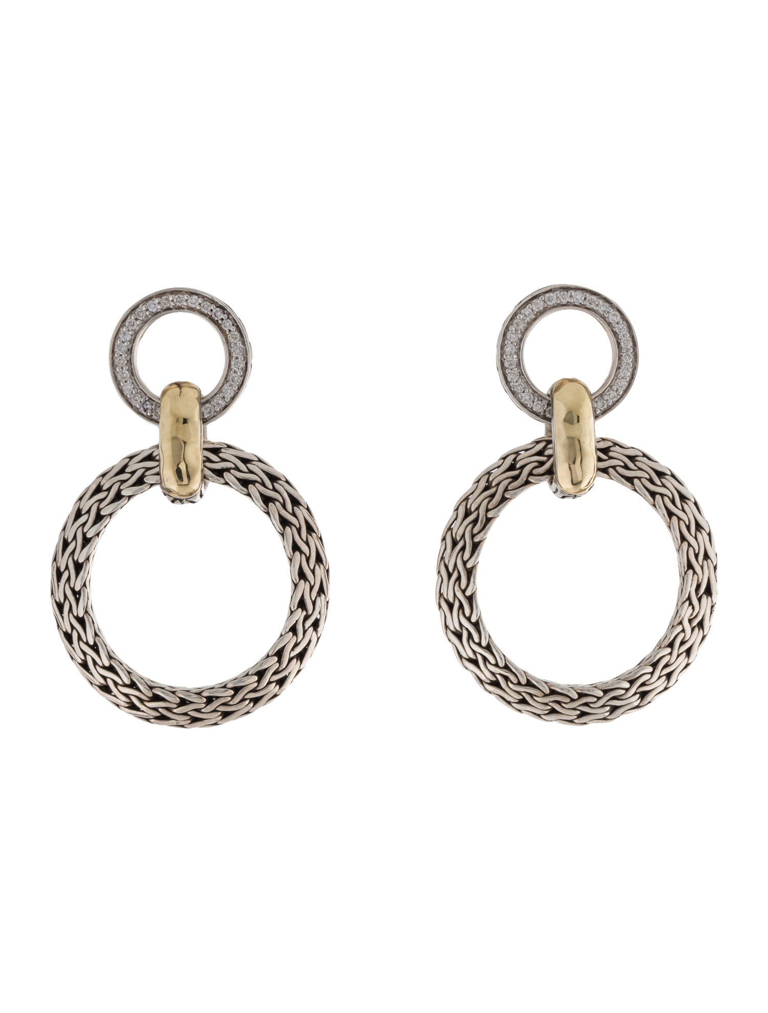 John Hardy Diamond Palu Pave Drop Earrings