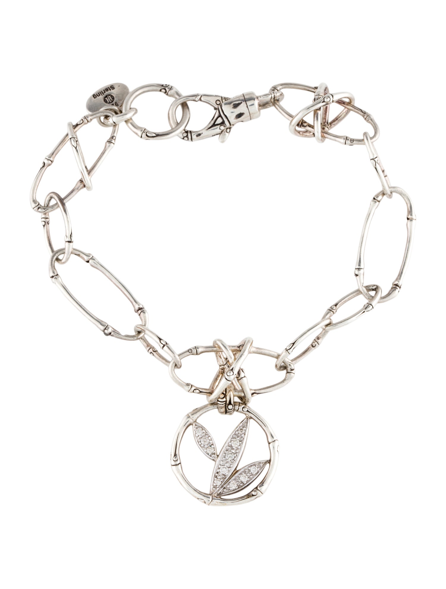 John Hardy Diamond Bamboo Charm Bracelet