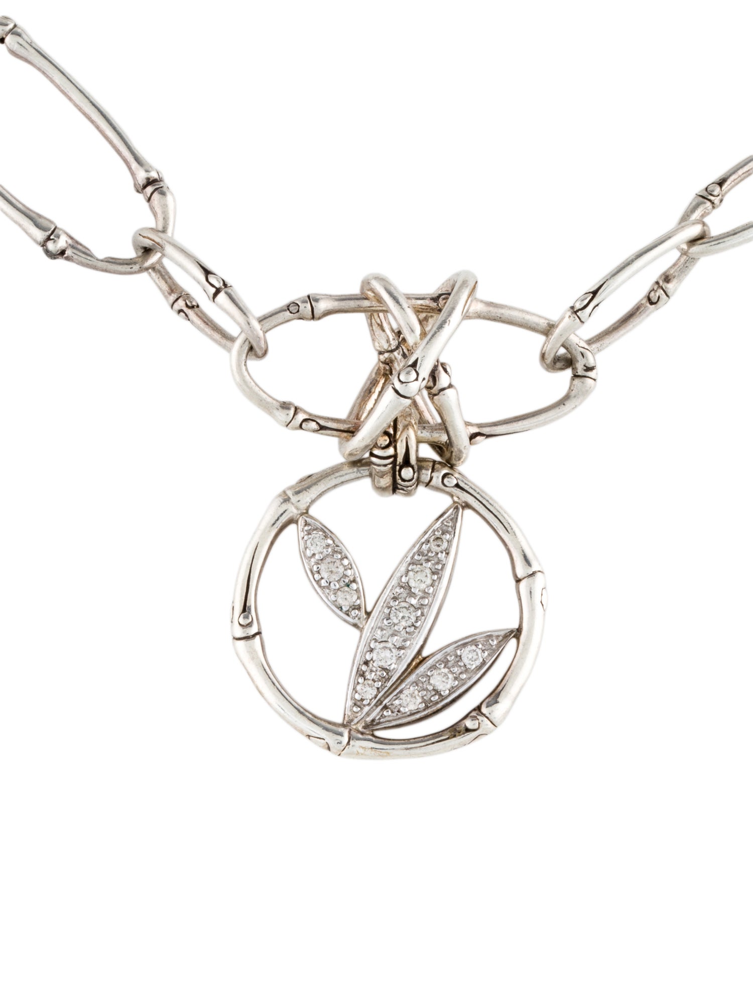 John Hardy Diamond Bamboo Charm Bracelet