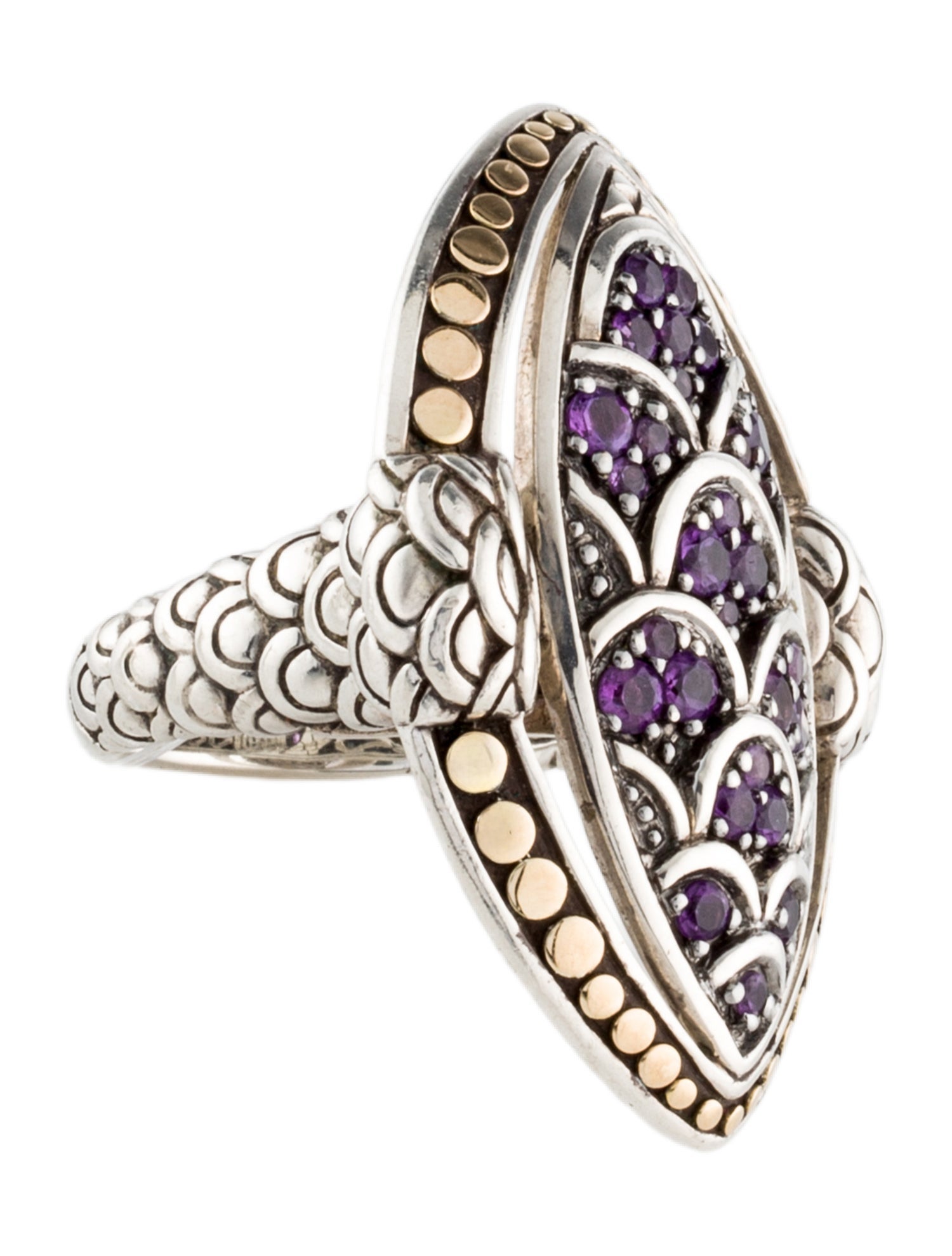John Hardy Amethyst Naga Cocktail Ring