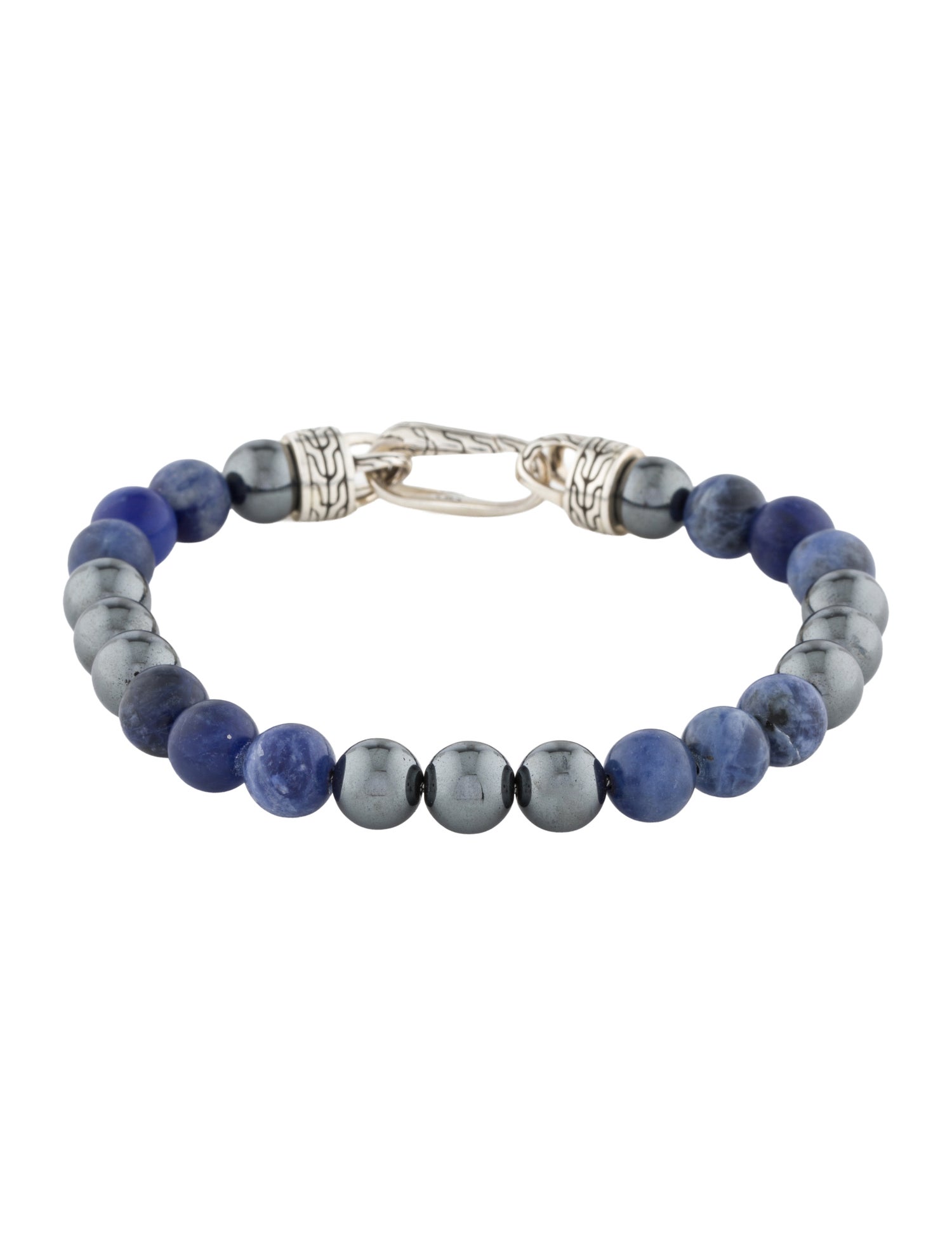 John Hardy Sodalite & Hematite Beaded Bracelet