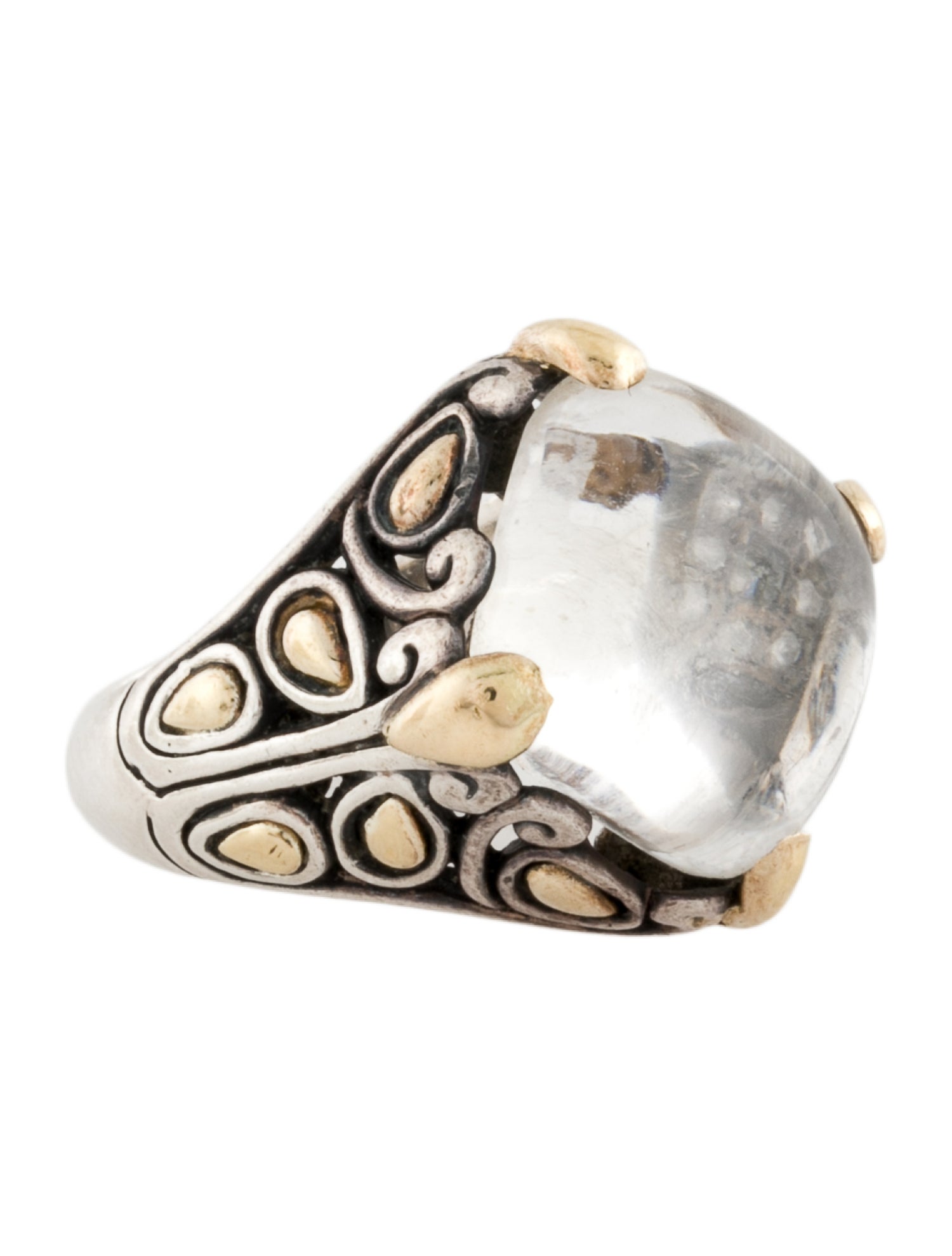 John Hardy Two-Tone Quartz & Diamond Batu Ring