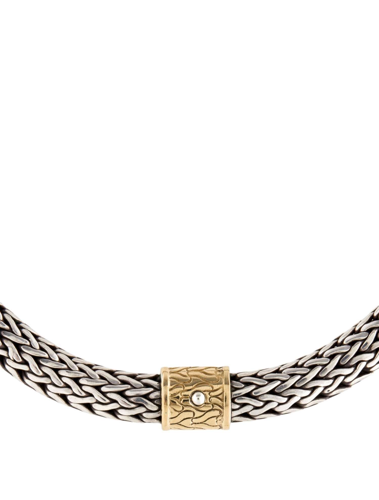 John Hardy Two-Tone Wide Wheat Necklace 10MM
