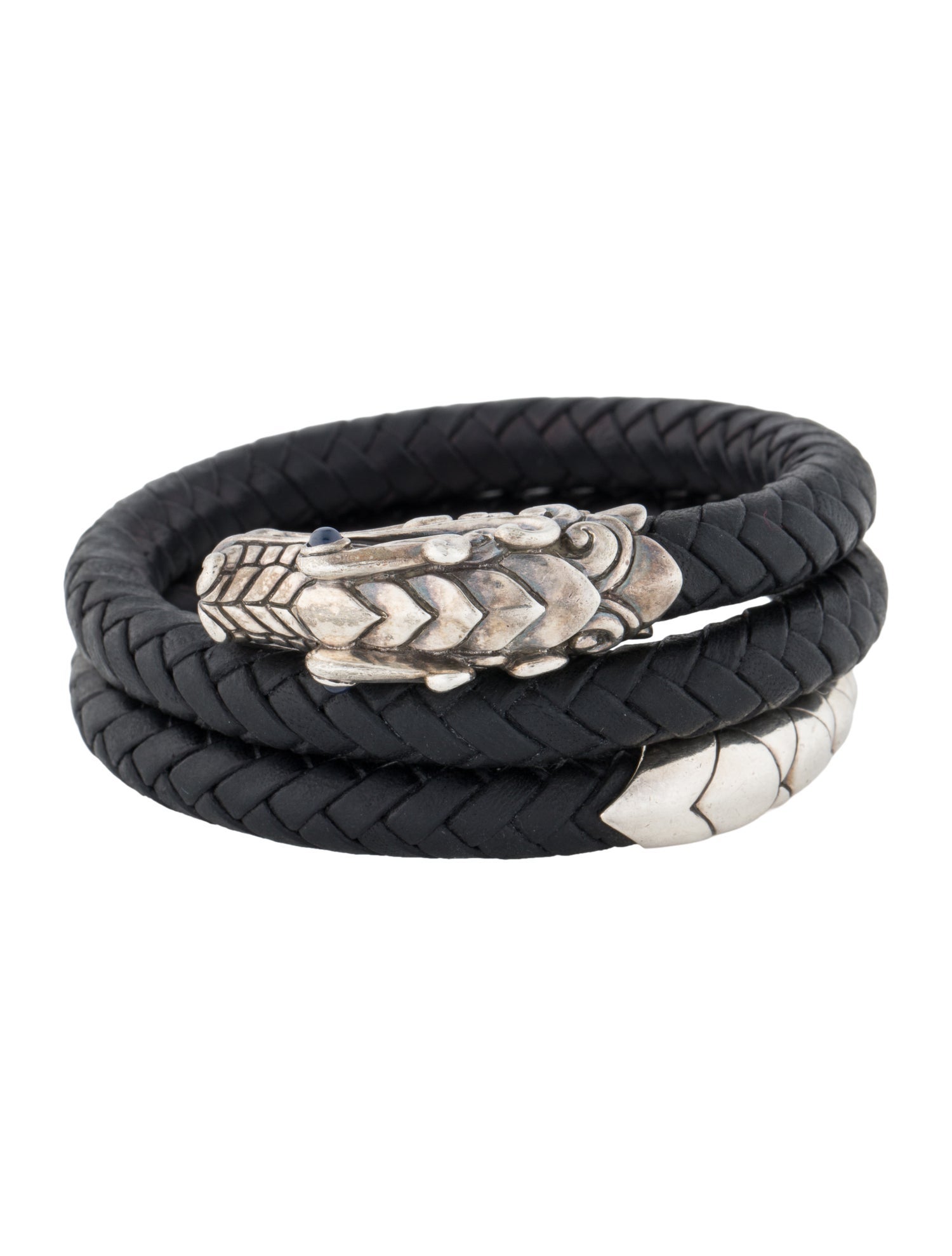 John Hardy Sapphire Double Coil Leather Bracelet