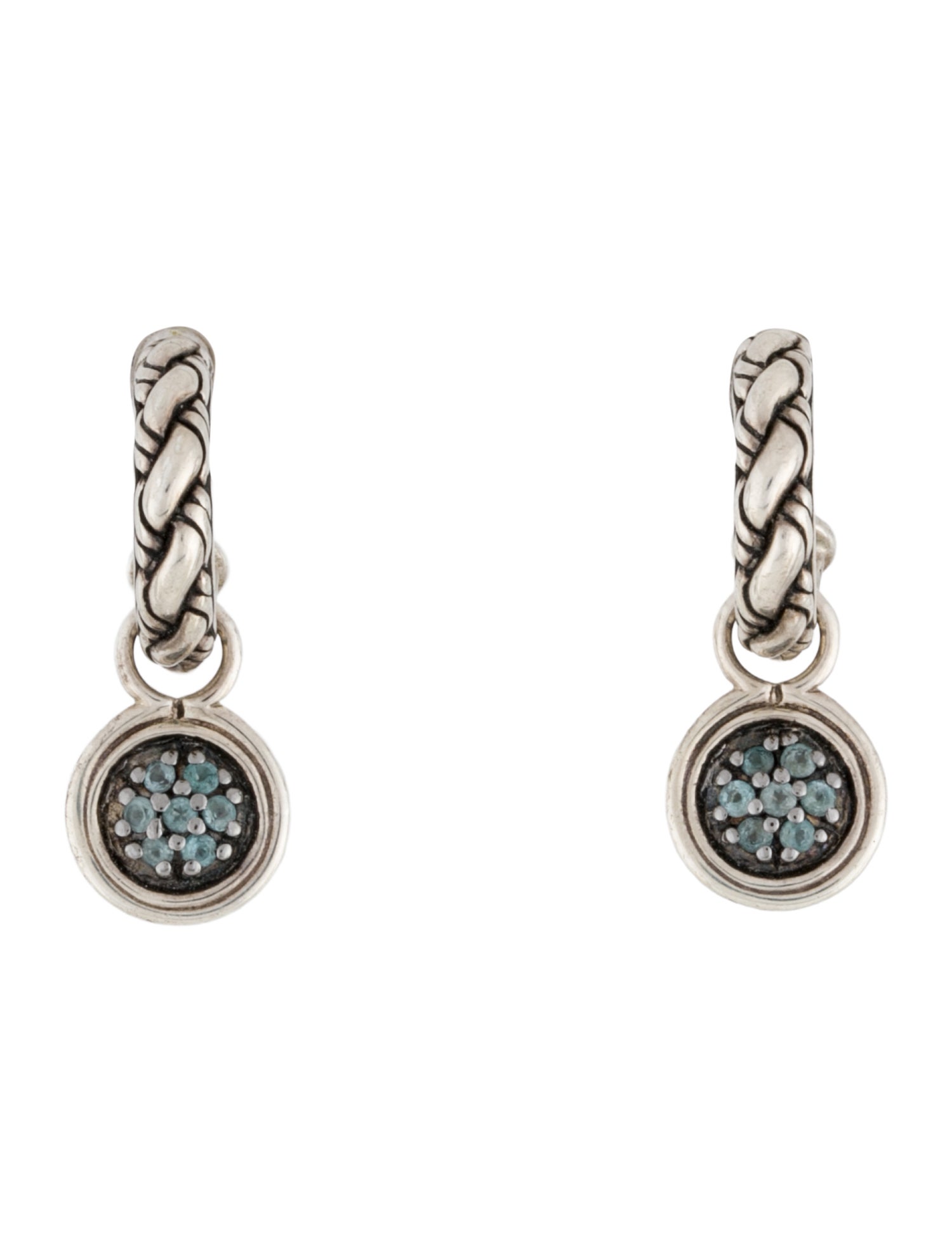 John Hardy Topaz Enhancer Huggie Earrings