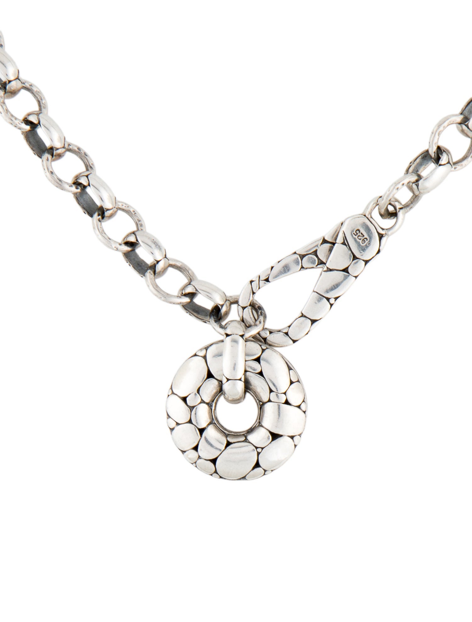 John Hardy Kali Pebble Circle Pendant Necklace