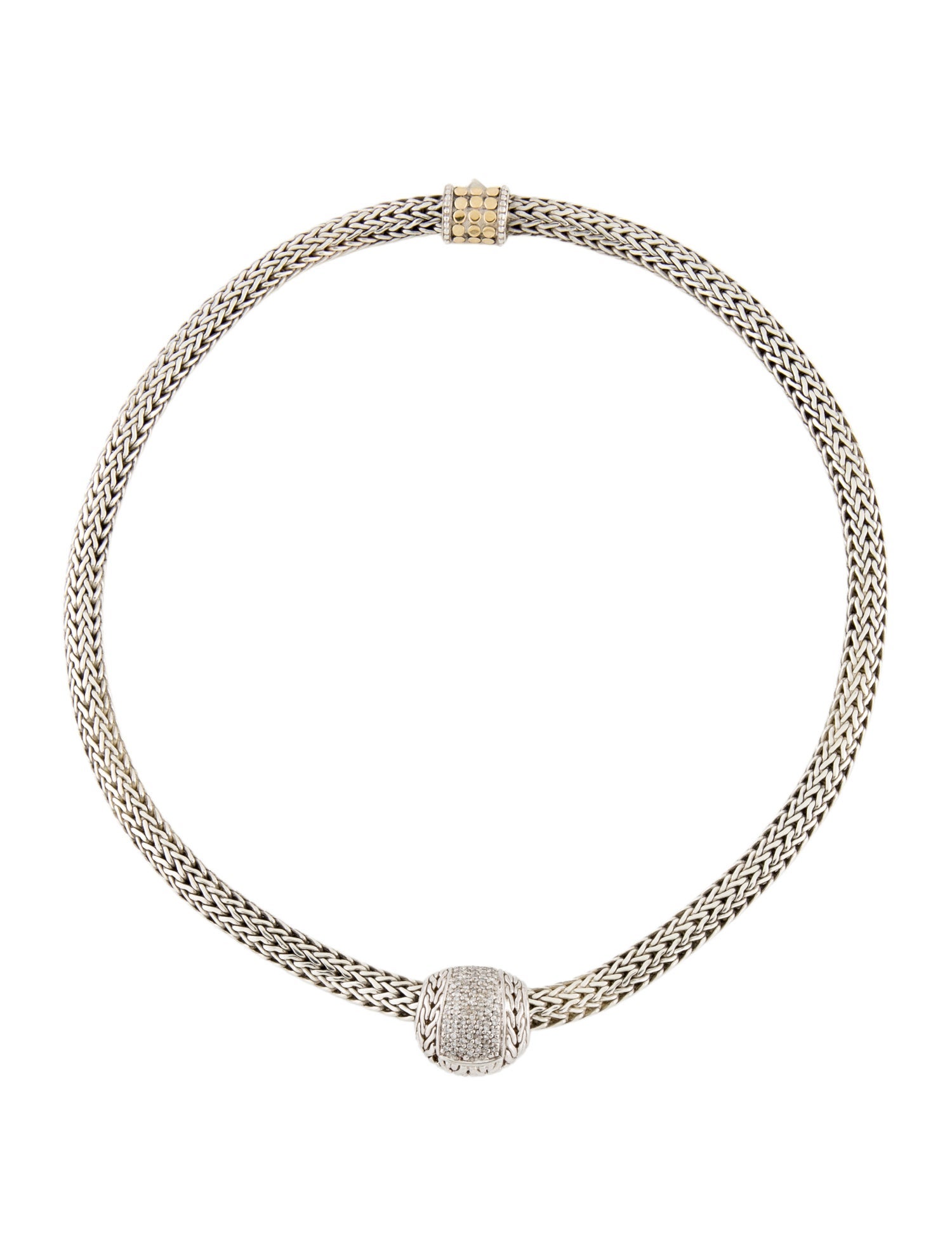 John Hardy Diamond Classic Chain Slider Pendant Necklace