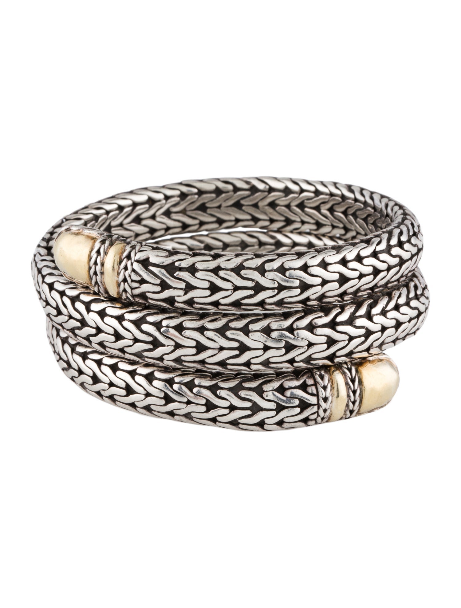 John Hardy Two-Tone Hammered Double Coil Bracelet