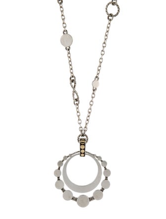 John Hardy Two-Tone Open Circle Dot Pendant Necklace