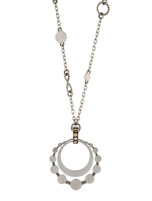 John Hardy Two-Tone Open Circle Dot Pendant Necklace