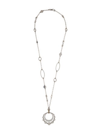 John Hardy Two-Tone Open Circle Dot Pendant Necklace