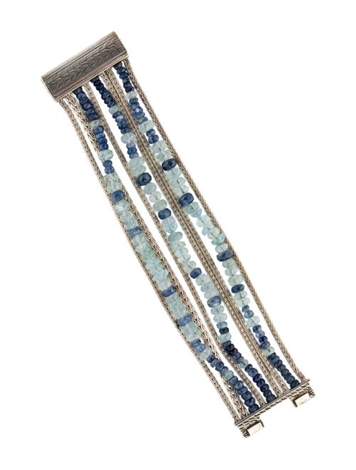 John Hardy Aquamarine & Kyanite Classic Chain Multi-Row Bracelet