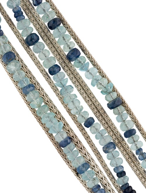 John Hardy Aquamarine & Kyanite Classic Chain Multi-Row Bracelet