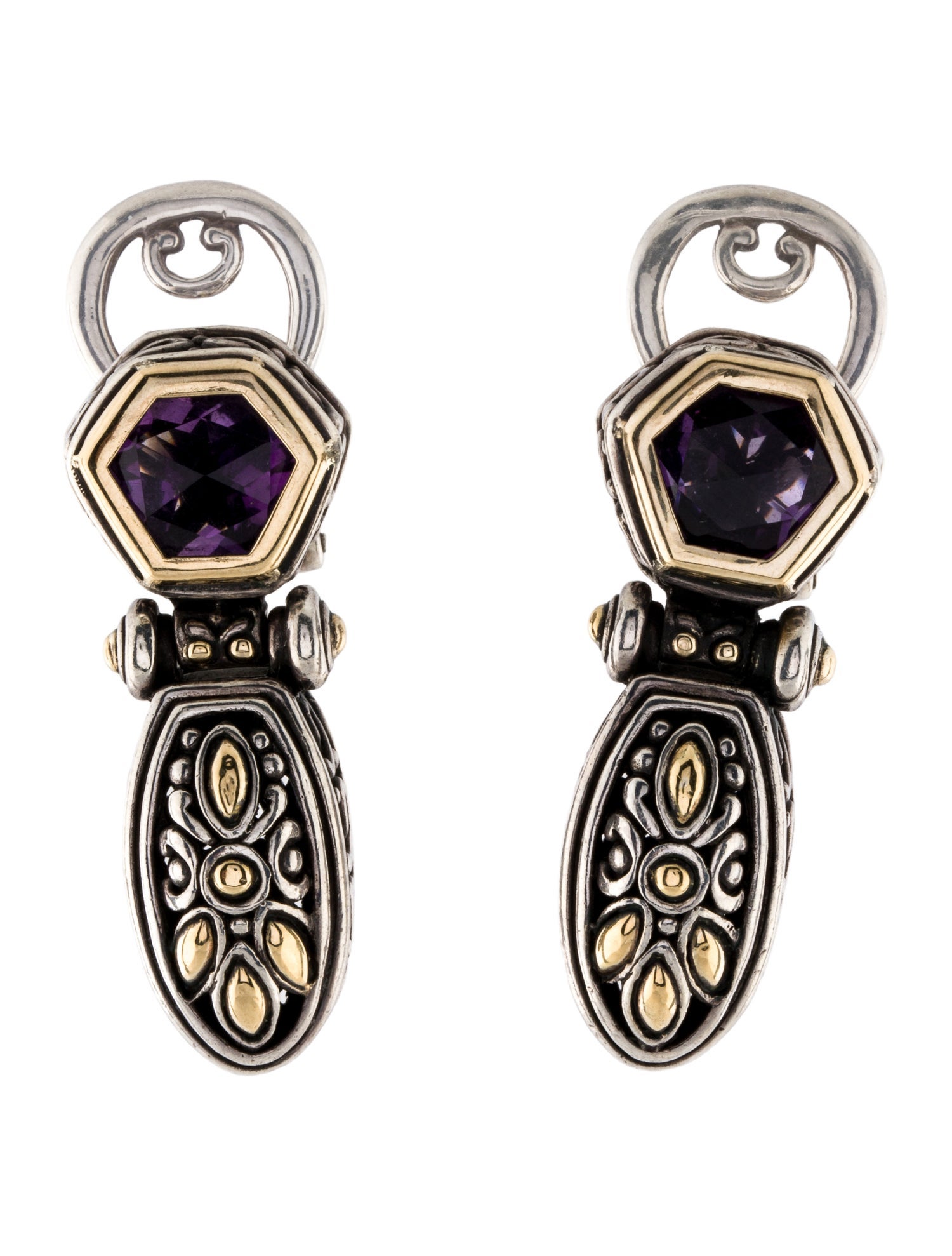 John Hardy Amethyst Earclip Earrings
