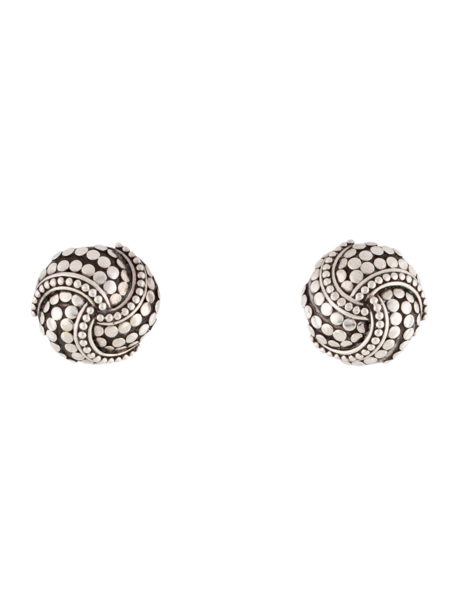 John Hardy Twirl Dot Earclips