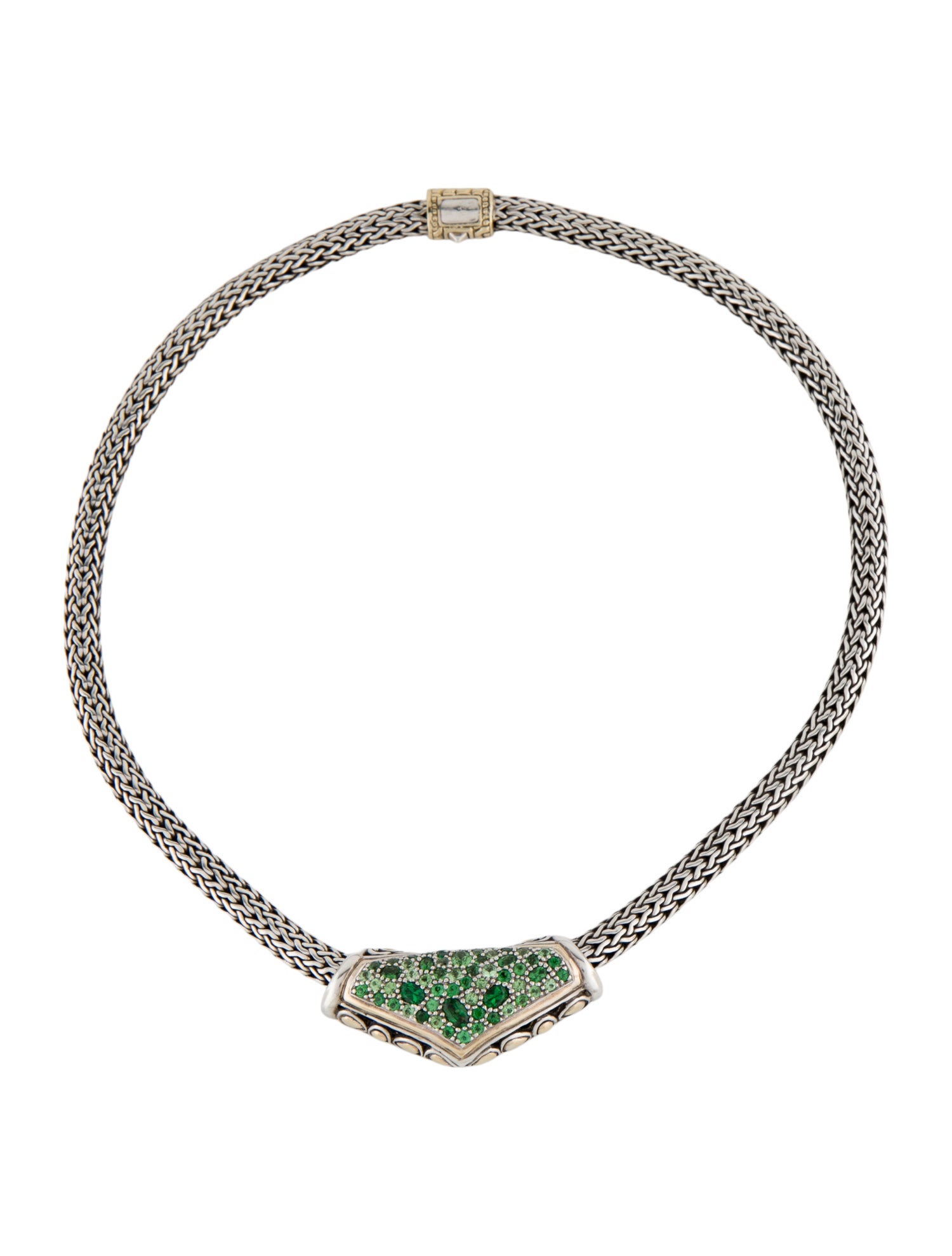 John Hardy Tsavorite Garnet Batu Pendant Necklace