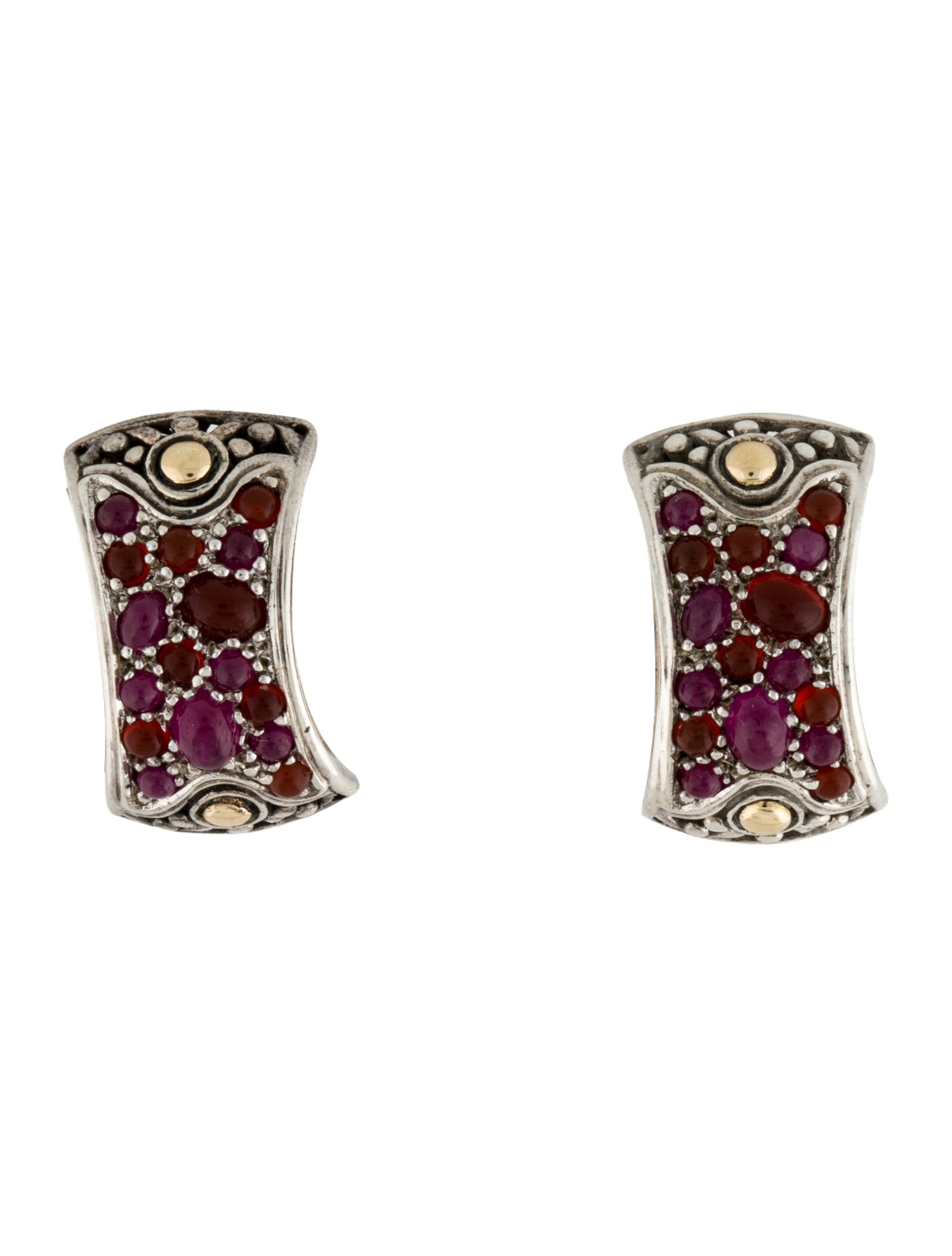 John Hardy Carnelian & Ruby Jaisalmer Earclips