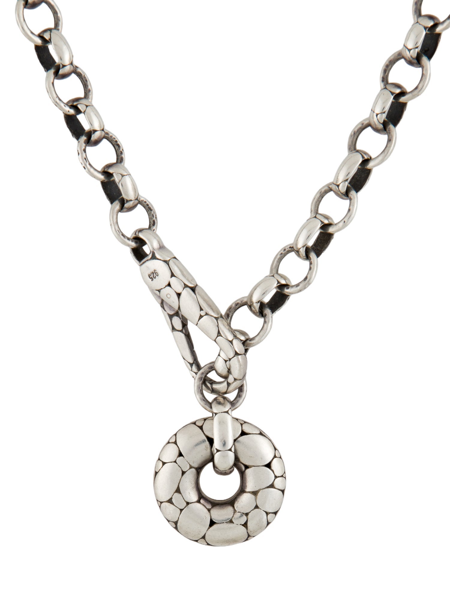 John Hardy Kali Pebble Circle Pendant Necklace