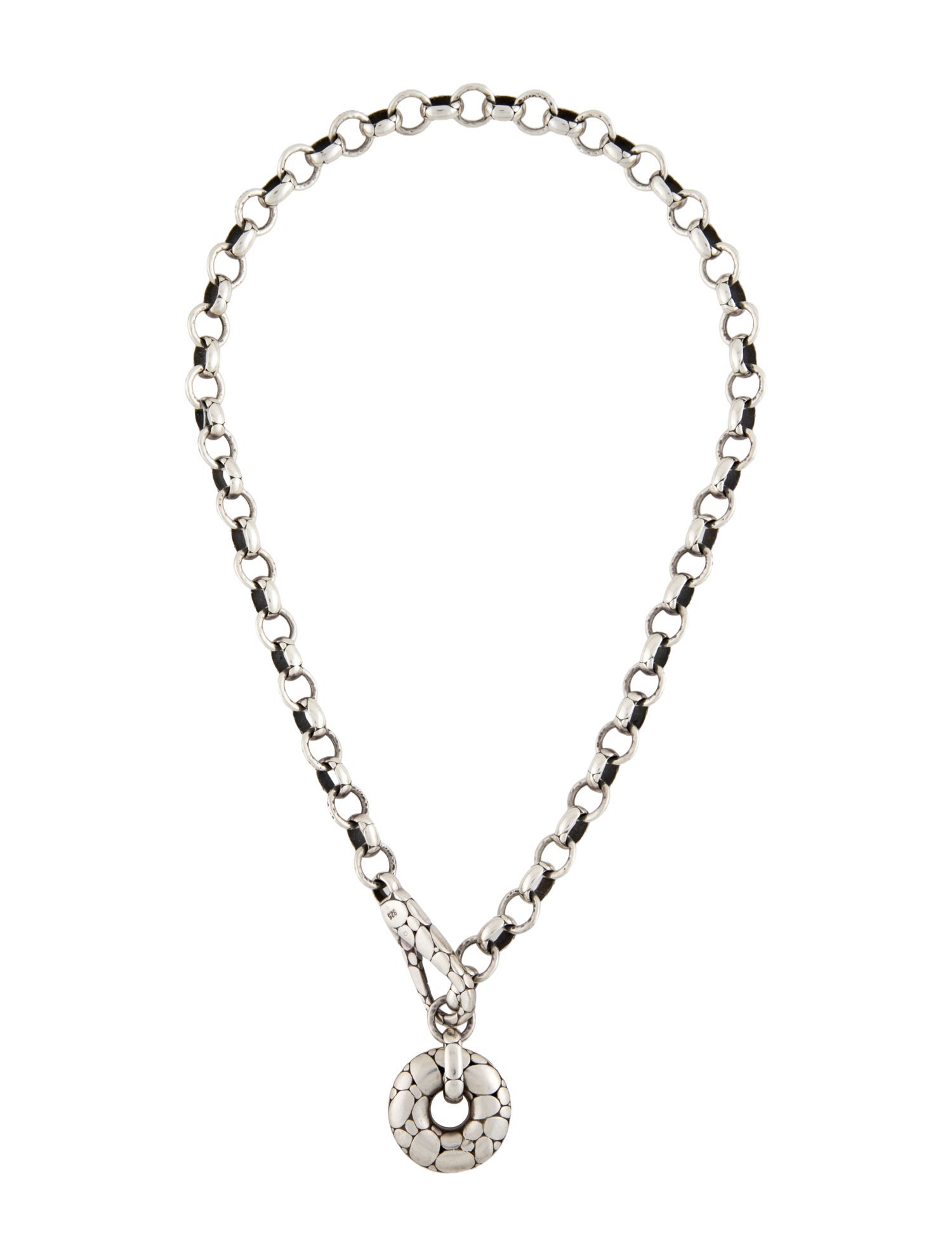 John Hardy Kali Pebble Circle Pendant Necklace