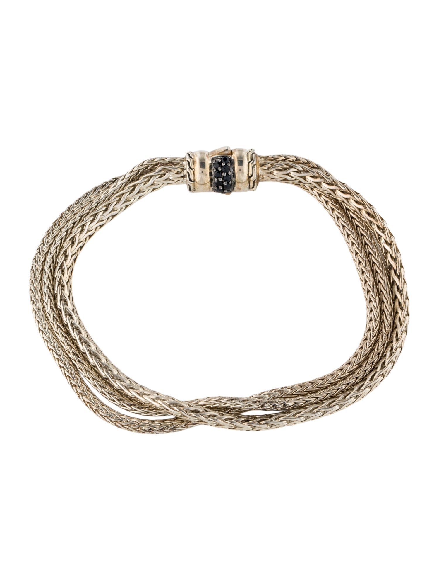 John Hardy Sapphire Bedeg Lava Three Row Bracelet