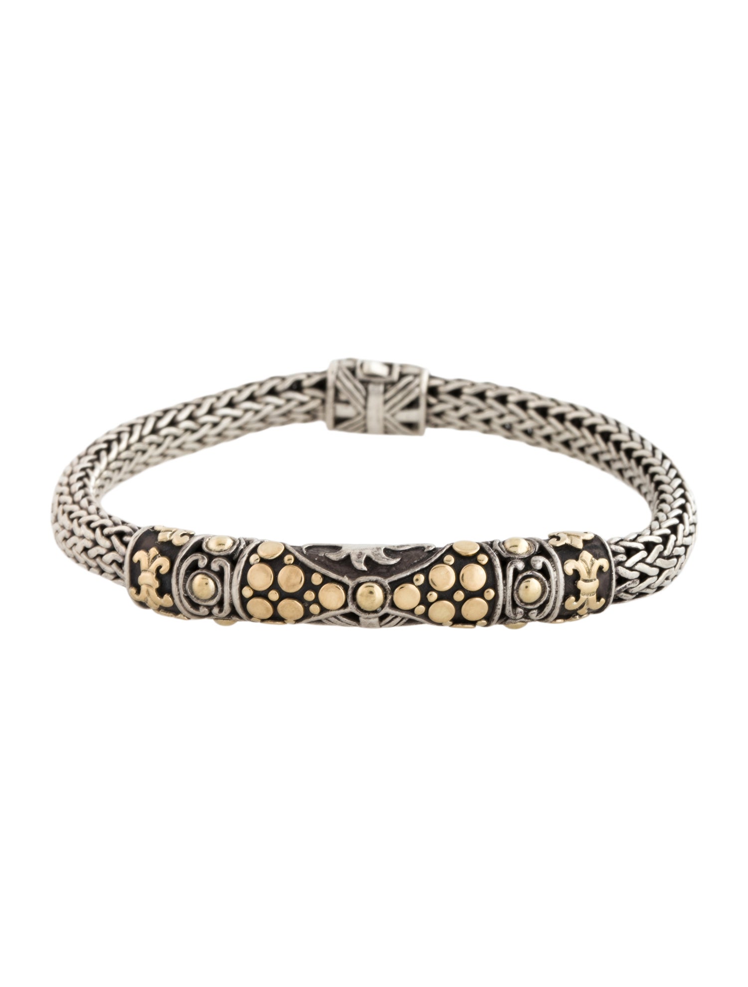 John Hardy Two-Tone Dot Jaisalmer Bangle Bracelet