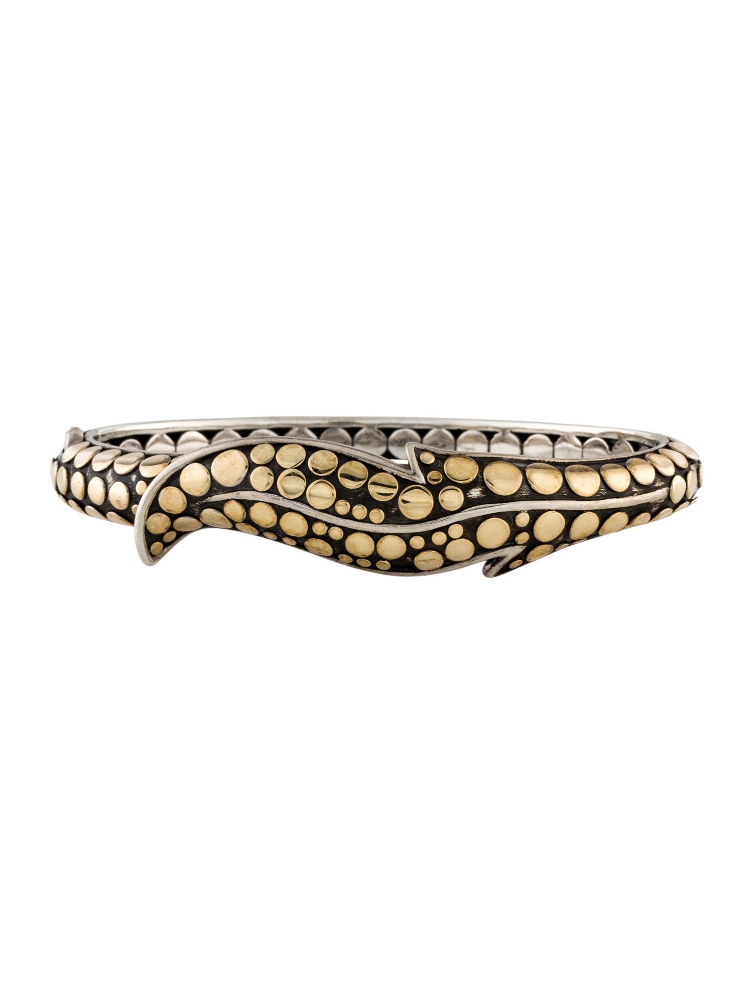 John Hardy Two-Tone Ayu Dot Leaf Bracelet Bangle